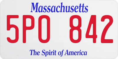 MA license plate 5PO842