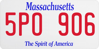 MA license plate 5PO906