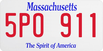 MA license plate 5PO911
