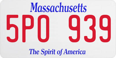 MA license plate 5PO939