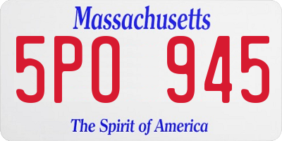 MA license plate 5PO945
