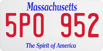 MA license plate 5PO952