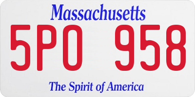 MA license plate 5PO958