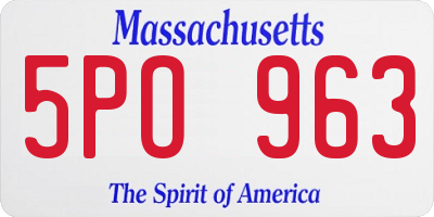 MA license plate 5PO963