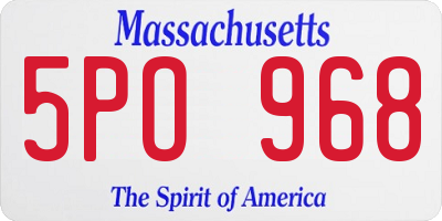 MA license plate 5PO968