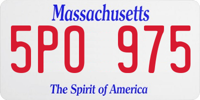 MA license plate 5PO975