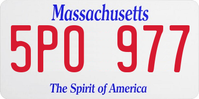 MA license plate 5PO977