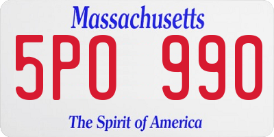 MA license plate 5PO990