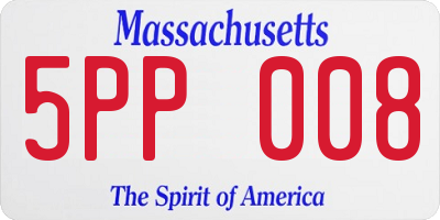 MA license plate 5PP008
