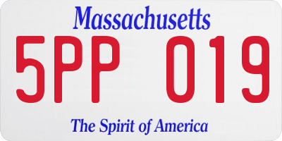MA license plate 5PP019