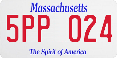 MA license plate 5PP024