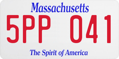 MA license plate 5PP041