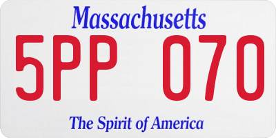 MA license plate 5PP070