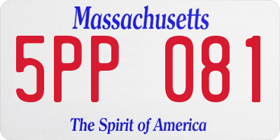 MA license plate 5PP081