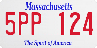 MA license plate 5PP124