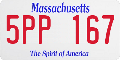 MA license plate 5PP167
