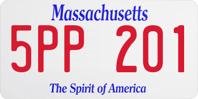 MA license plate 5PP201