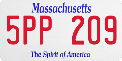 MA license plate 5PP209