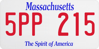 MA license plate 5PP215