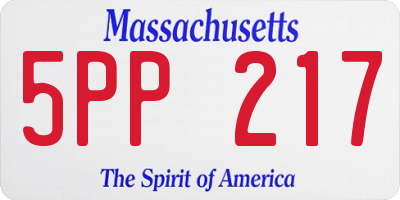 MA license plate 5PP217