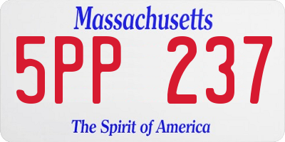 MA license plate 5PP237