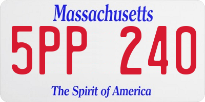 MA license plate 5PP240
