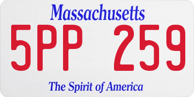 MA license plate 5PP259