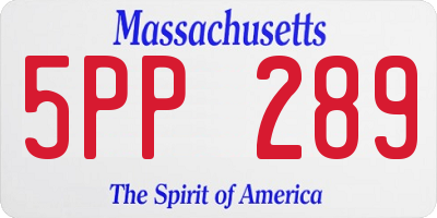 MA license plate 5PP289