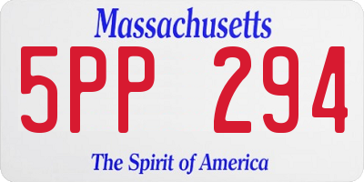 MA license plate 5PP294