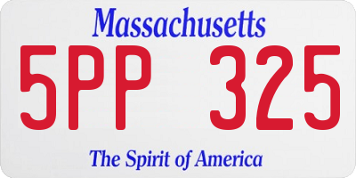 MA license plate 5PP325