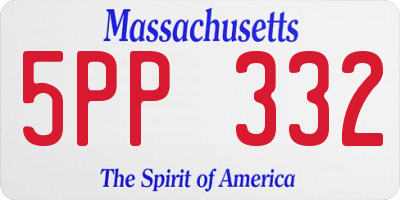 MA license plate 5PP332