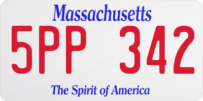 MA license plate 5PP342