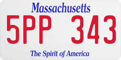MA license plate 5PP343
