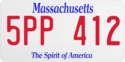 MA license plate 5PP412