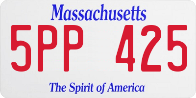 MA license plate 5PP425
