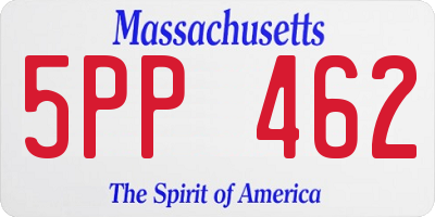 MA license plate 5PP462