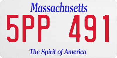 MA license plate 5PP491