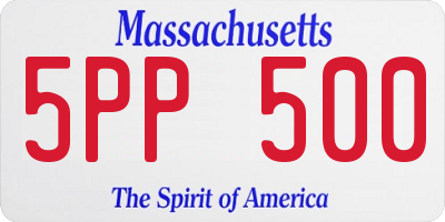 MA license plate 5PP500