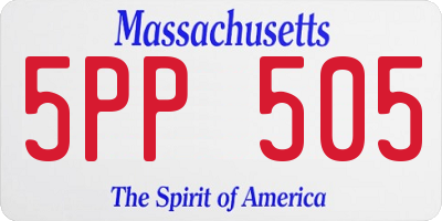 MA license plate 5PP505