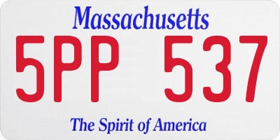MA license plate 5PP537