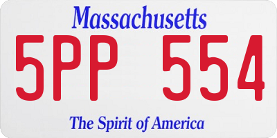 MA license plate 5PP554