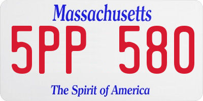 MA license plate 5PP580