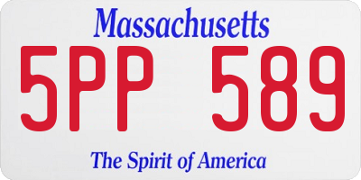 MA license plate 5PP589