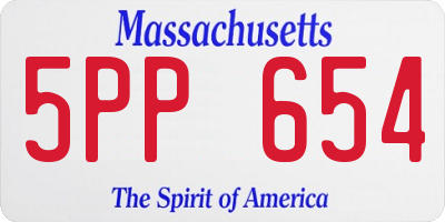 MA license plate 5PP654