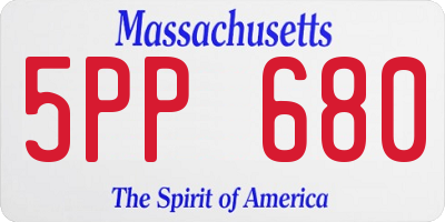 MA license plate 5PP680