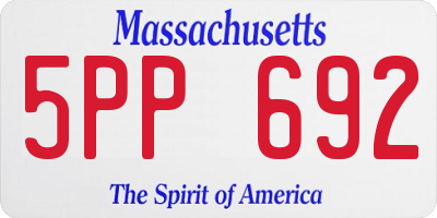 MA license plate 5PP692