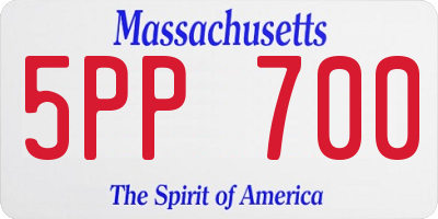 MA license plate 5PP700