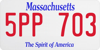 MA license plate 5PP703