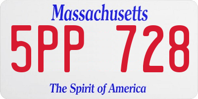 MA license plate 5PP728