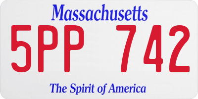 MA license plate 5PP742